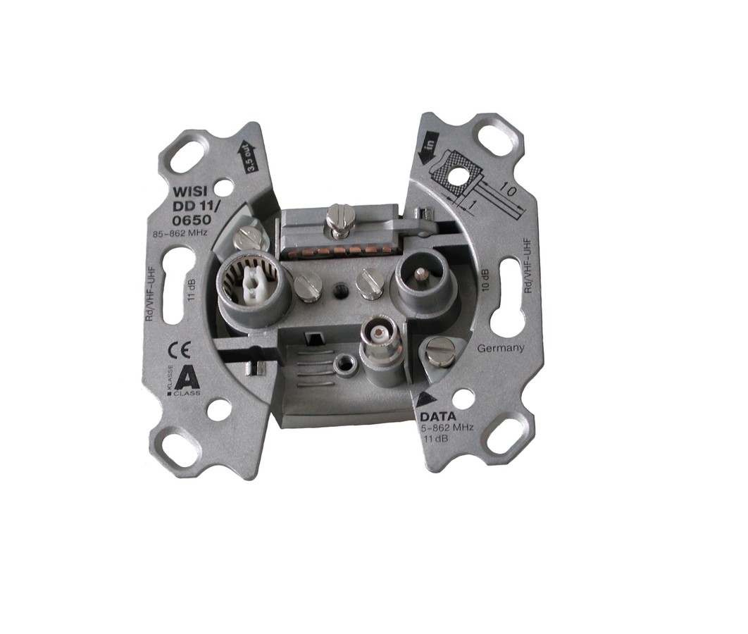 Radio-TV-Daten-Steckdose 11 dB 5-65 MHz Einbaudose (Gr.I)
