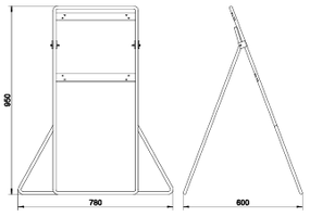 DISTRO Klappgestell aus Stahl feuerverzinkt 70300 
passend zu Verteiler 370 und 371