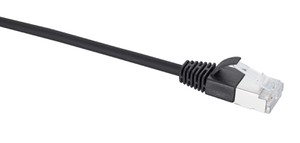 VL RJ45 Slim Cat.6a sz/sz 0.5m Câble patch slim Diamètre 4mm Catégorie 6A Câble : noir Protection anti-plis : noir