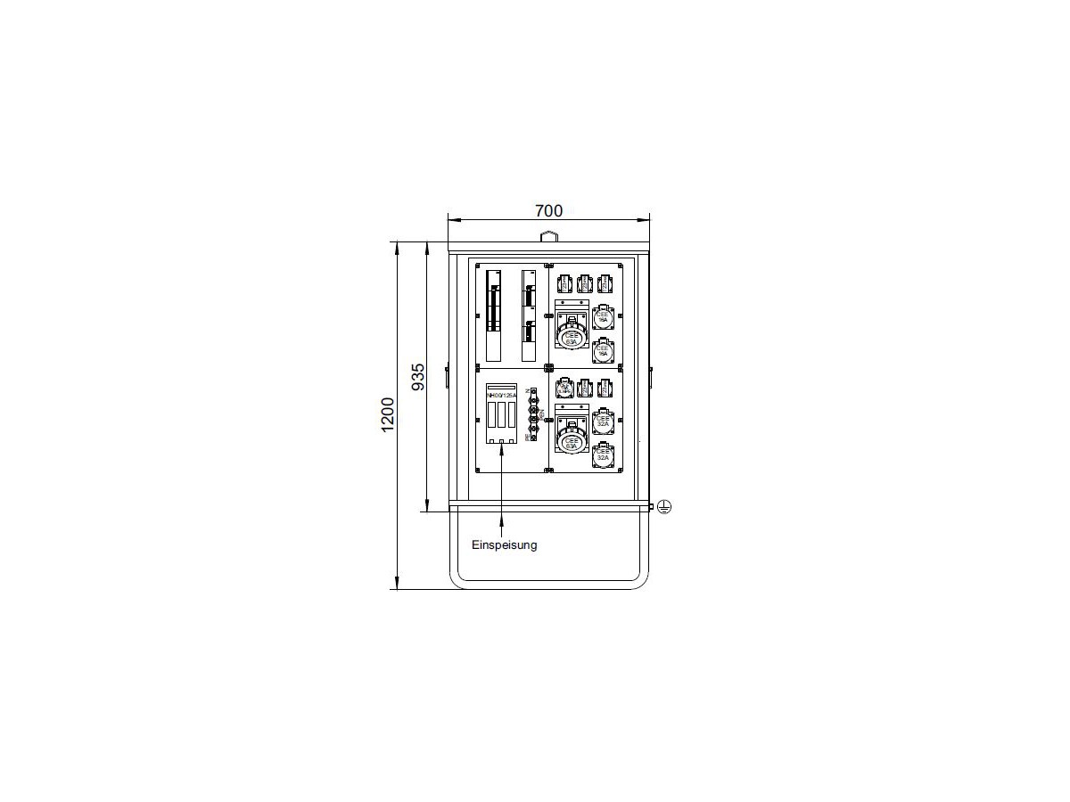 Distributeur de courant de chantier DISTRO STV 125A blanc (RAL 9010)