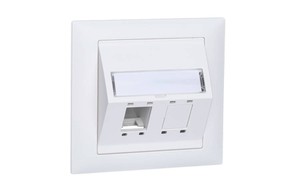 DA Boîtier pose, 80x86 2 port Kat5/6 wt