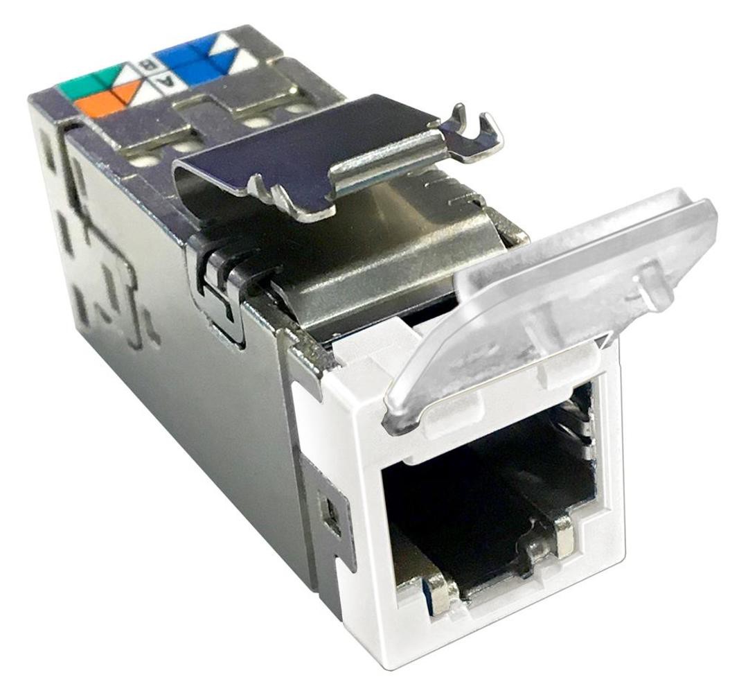 AMP-TWIST RJ45 SLX Kat. 6A S ws Mit Staubschutzklappe Aufnahme Keystone Codierfarbe weiss