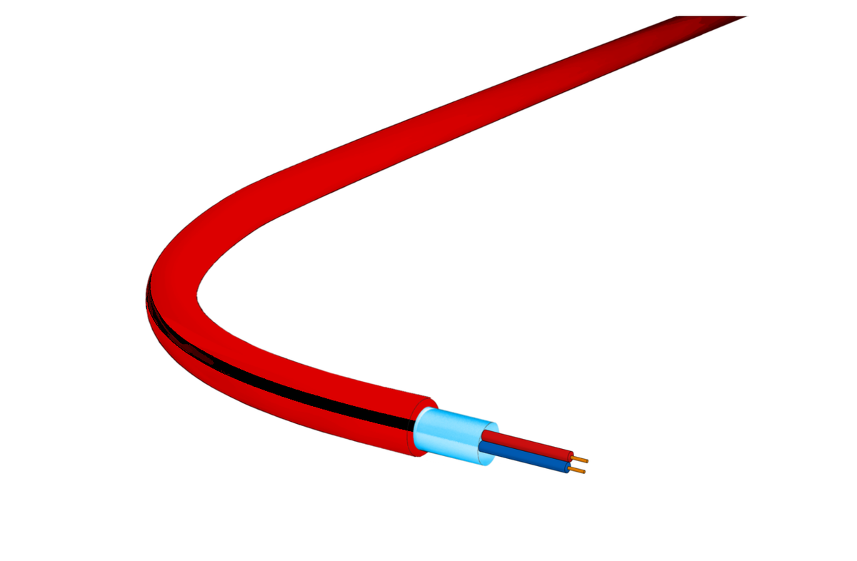 Brandmeldekabel 1x2x0.8 BF JE-HH FE180 E30-E60 rot, ohne Schirm
mit schwarzen Streifen B2ca