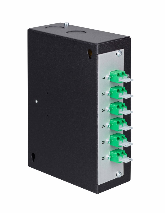 LWL DIN AP Box sz 2xLC/APC Dupl. SM kompl.