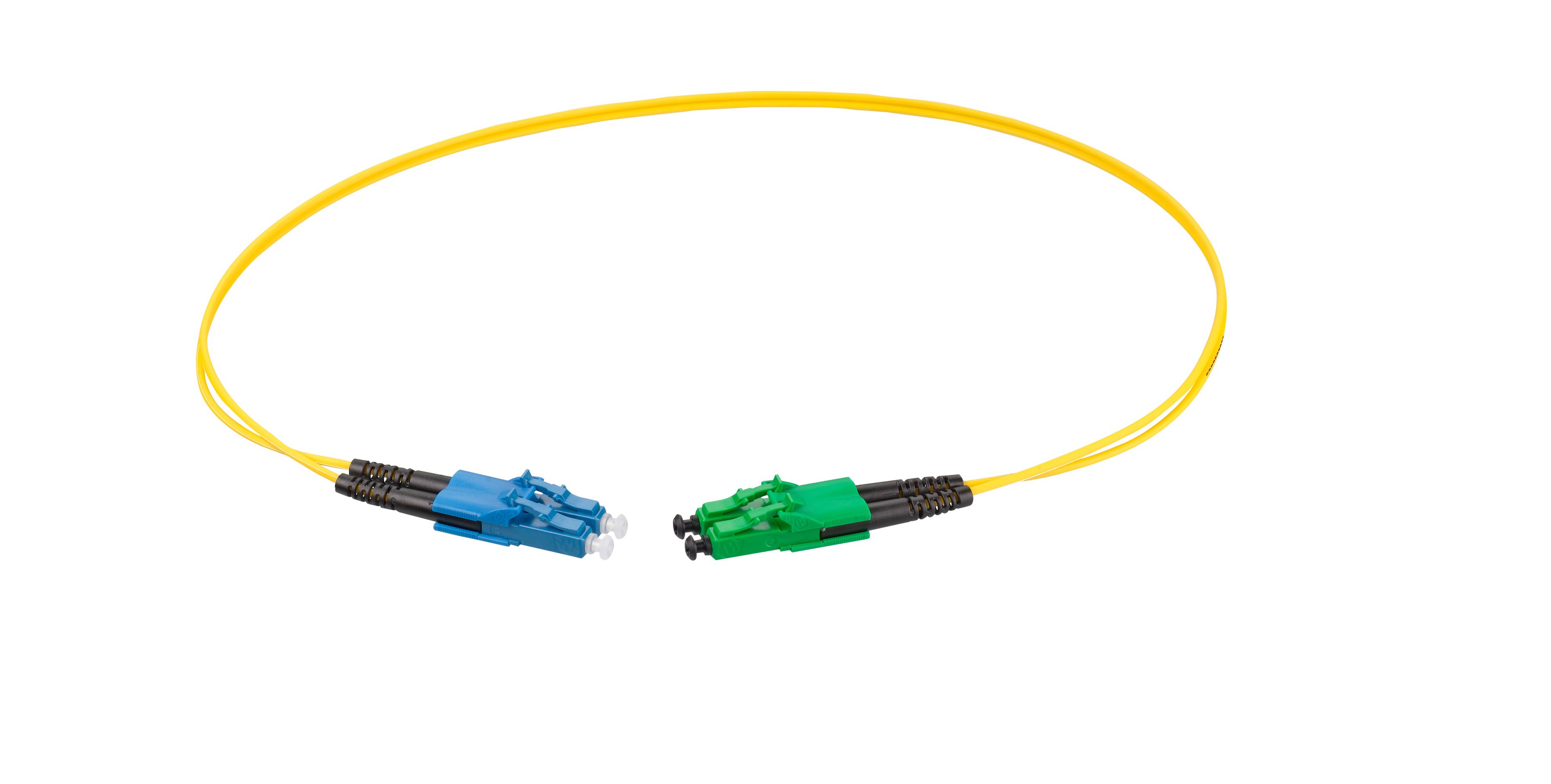 RL Dupl. Fig.8 2x1.4mm 9/125 LC/LC APC jaune 2.5m