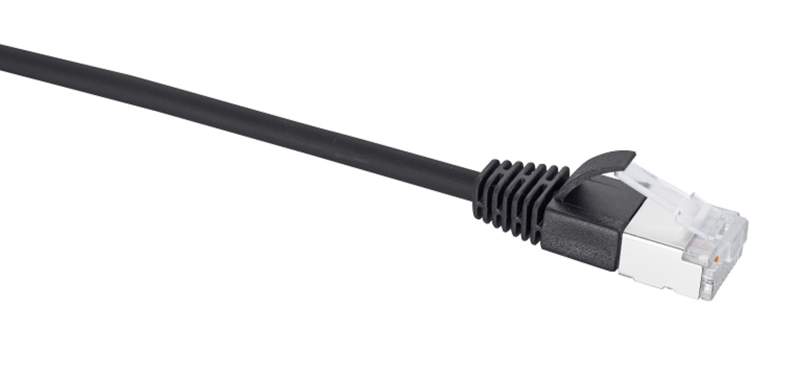 VL RJ45 Slim Cat.6a sz/sz 3m Câble patch slim diamètre 4mm Catégorie 6A Câble : noir Protection anti-pli : noir