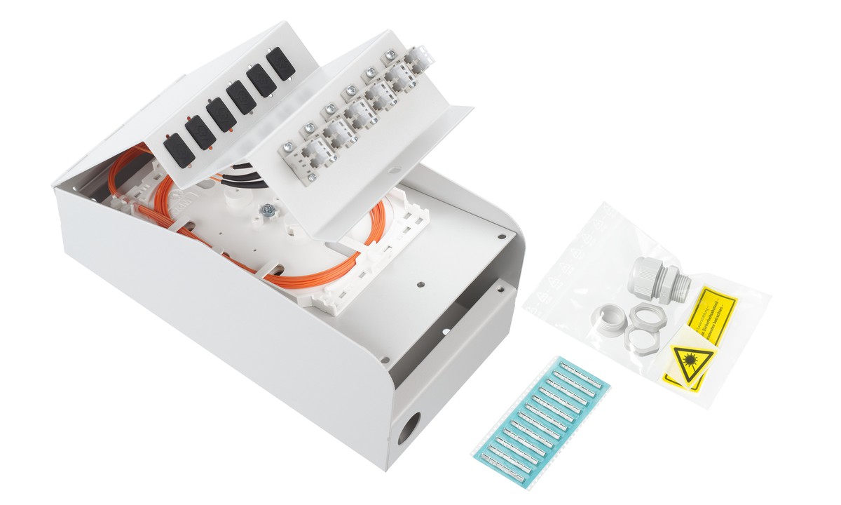 LWL AP Box abgestuft 4xLC/Dupl. 50/125 komp.