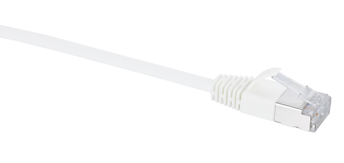 VL RJ45 Slim Cat.6a ws/ws 0.5m Câble patch slim STP diamètre 4mm catégorie 6A Câble : blanc Protection anti-pli : blanc