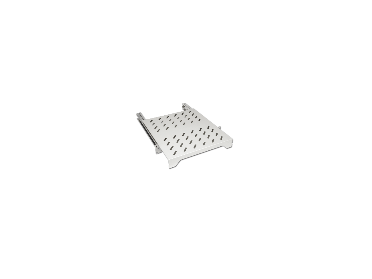 19“ Auszugstablar 1HE 4P 500mm 80kg mit LS RAL7035