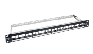 unilan 19" Patchpanel 24x Keystone 1HE leer schwarz