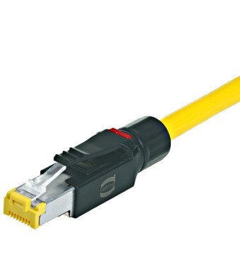 Stecker RJ45 feldkonfektionierbar, werkzeuglos, geschirmt, Kat. 6, gerade