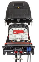 Corning LWL-Muffe BPEO Grösse 0 FDP-DROP für 4 Spleisskassetten sw