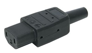 Apparatesteckdose schwarz 65° SEV 113 C13