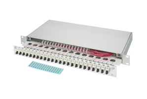 LWL 19" KEV 1HE ausz. 16xSC OM4 komp.