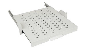 Console coulissante 19“ 2U 450mm 2P avec FA 20kg RAL7035