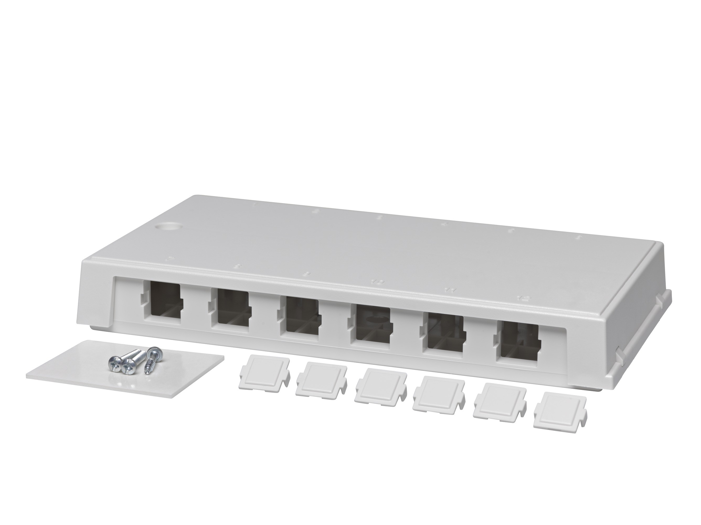 AP-Gehäuse f.12xRJ45 Einsatz  ws