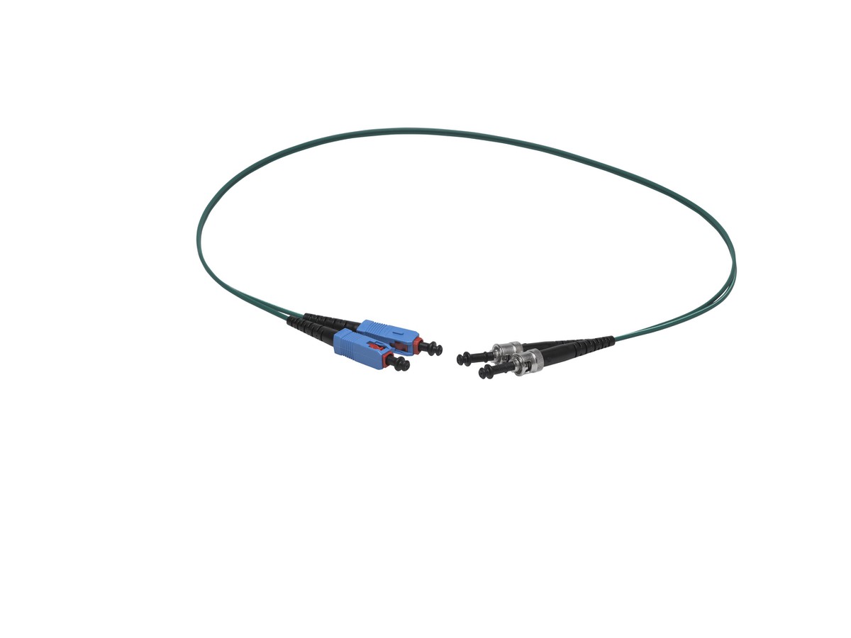 VL Dupl. Fig.8 9/125 ST/SC gn 1.0m