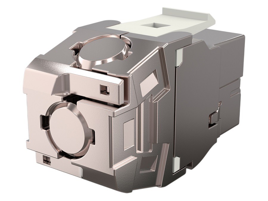 Corning RJ45 Jack Cat.6a Keystone STP KS500S Trois sorties de câble Clapet anti-poussière intégré Câblage sans outillage