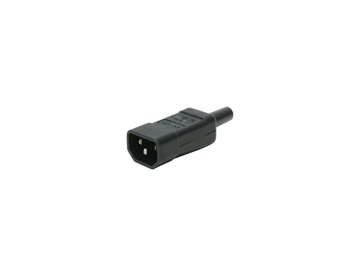CEE Gerätestecker schwarz 70° SEV 113 C14