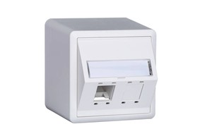 DA Boîtier apparent 74x74 2 p Cat5/6 wt