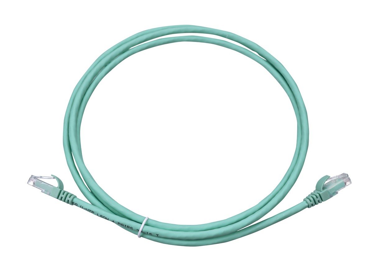Corning Patchkabel Kat.6A UTP RJ45 1m aqua