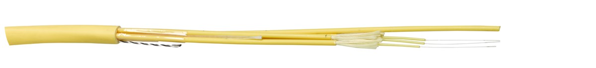 LWL Breakout 2.0mm H+S 4x9/125 LSFH 7mm jaune Dca