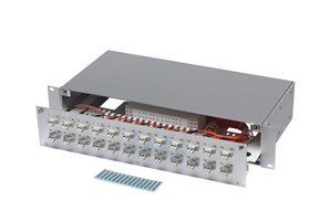 LWL 19" KEV 1HE ausz. 8xLC/Dupl. 50/125 komp.