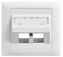 LAN BK86 Prise de sortie inclinée 2x Keystone EDIZIOdue 20 blc