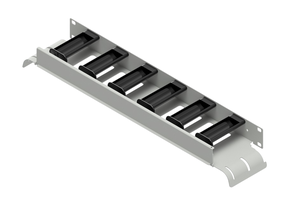 Panneau de brassage 19" 1HE RAL7035 avec limiteur de rayon