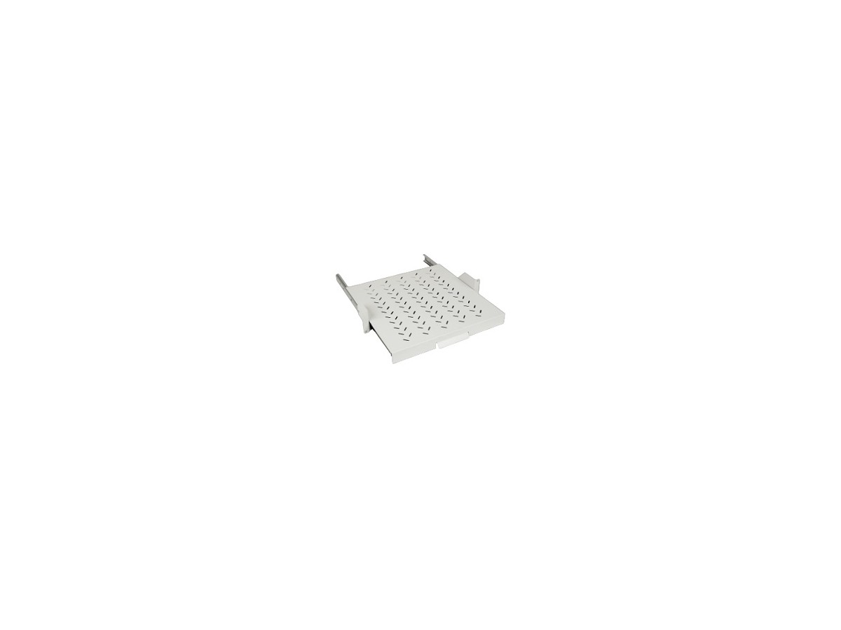 19“ Auszugstablar 2HE 2P 450mm 20kg mit LS RAL7035