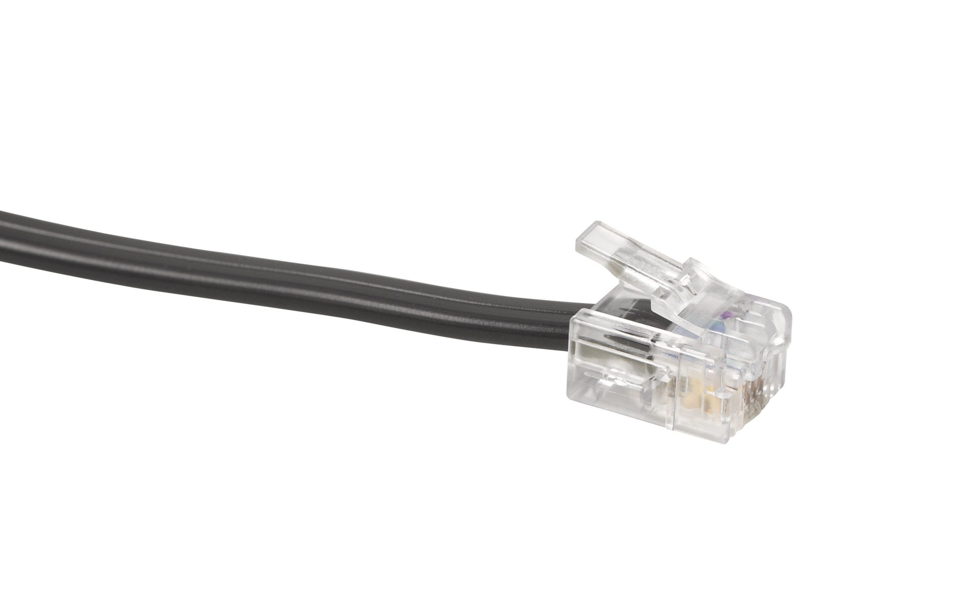 AK flach 2xRJ11 6/4 4P sw 2.0m