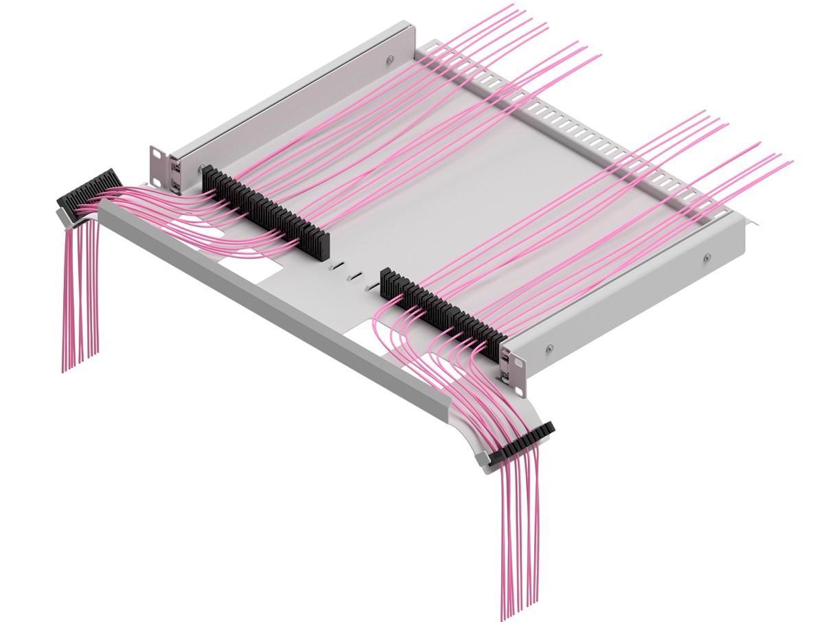 Organisateur de cordons de brassage 19" 1UH RAL7035 extensible