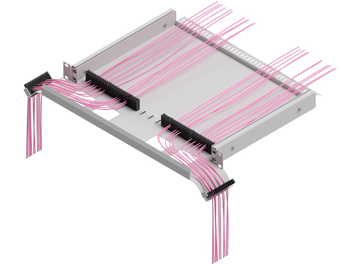 Organisateur de cordons de brassage 19" 1UH RAL7035 extensible