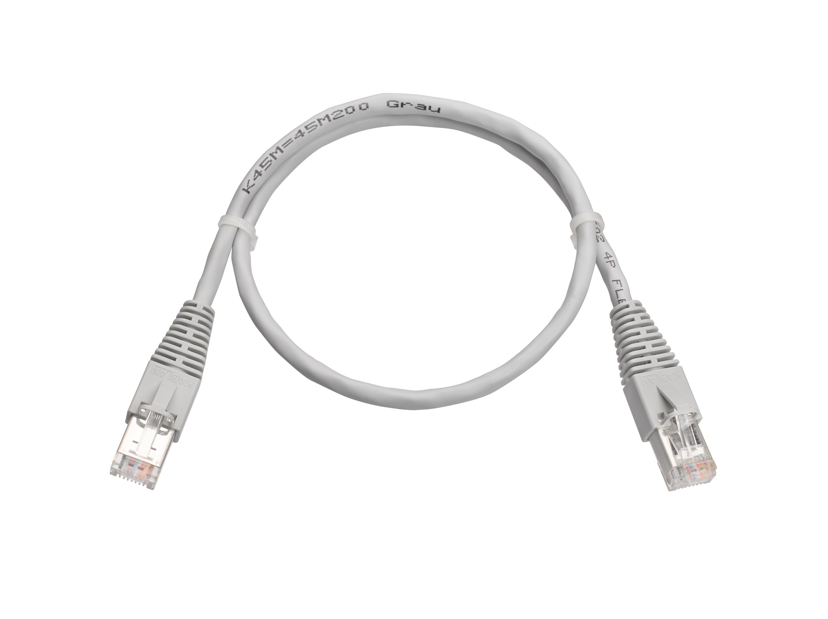 GMA VL-RJ45 HR Cat.5e 4P PVC 12.0m gr Câble Uninet gris étiqueter avec Jetprint:K45M=45M1200