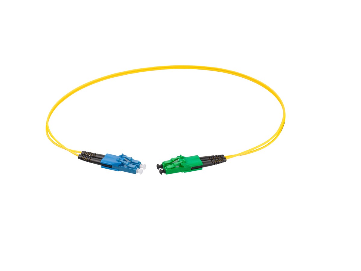RL Dupl. Fig.8 2x1.4mm 9/125 LC/LC APC jaune 2.5m