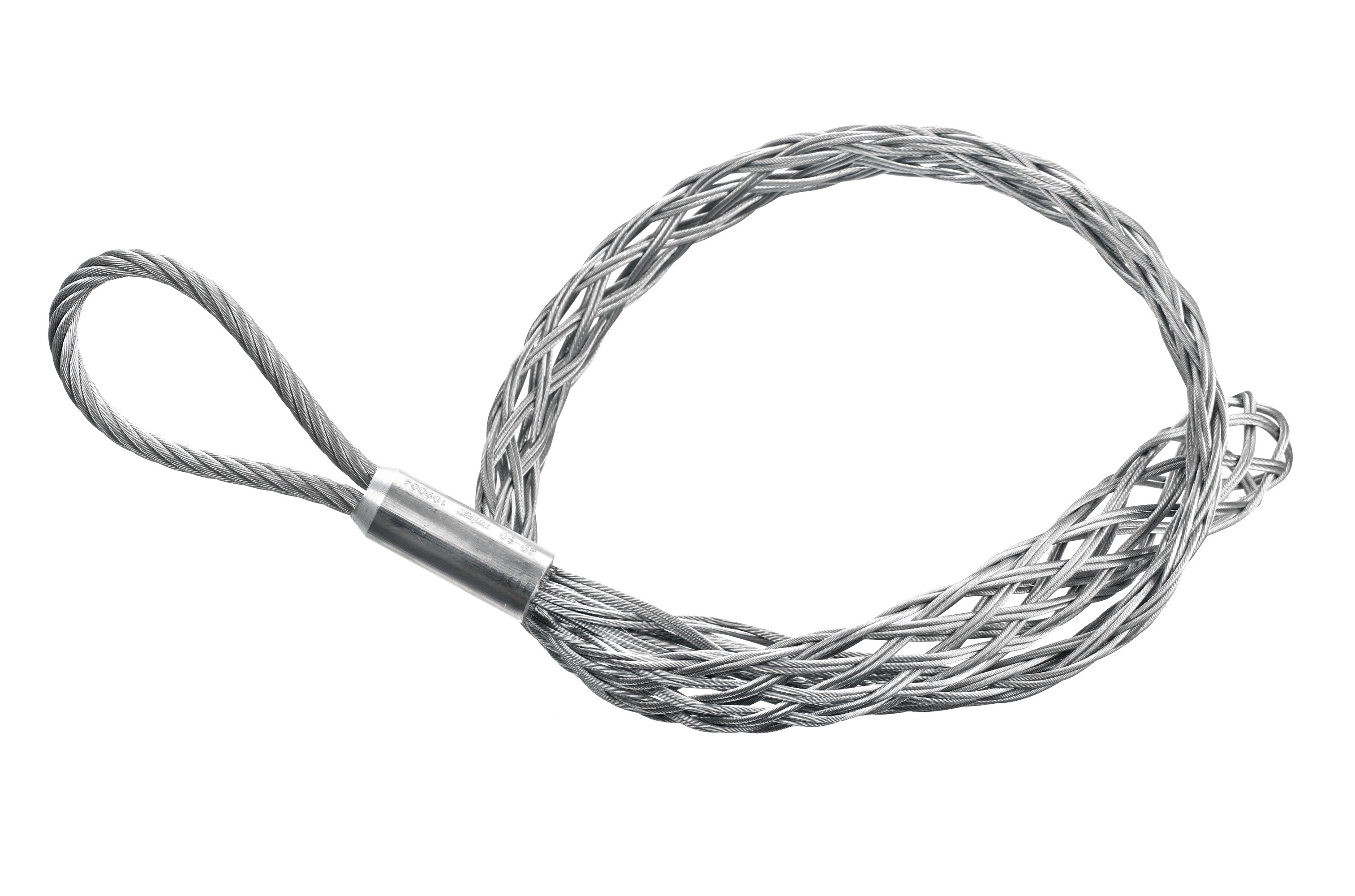 Tire-câble tressé Ø 30 - 40 mm / étamé, 1 boucle, longuer 600 mm, force de traction 18.5 kN