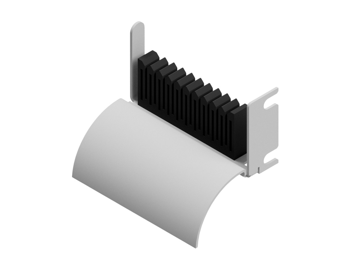 Guide-câbles 1U RAL7035 avec décharge de traction à droite