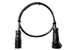 Alu Verlängerungskabel PUR Schwarz 5x6 konf. Stecker/Kupplung CEE 32A 5pol Schwarz 10m