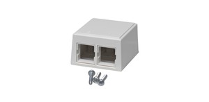 AP-Gehäuse f. 2xRJ45 Einsatz leer ws