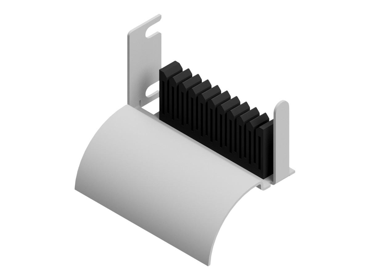 Guide-câbles 1U RAL7035 avec décharge de traction à gauche