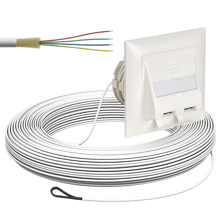 FTTH OTO UP AGRO 4xLC/APC 2xLC/APC DX G652.A2 2.3mm LSZH weiss B2ca 20m
