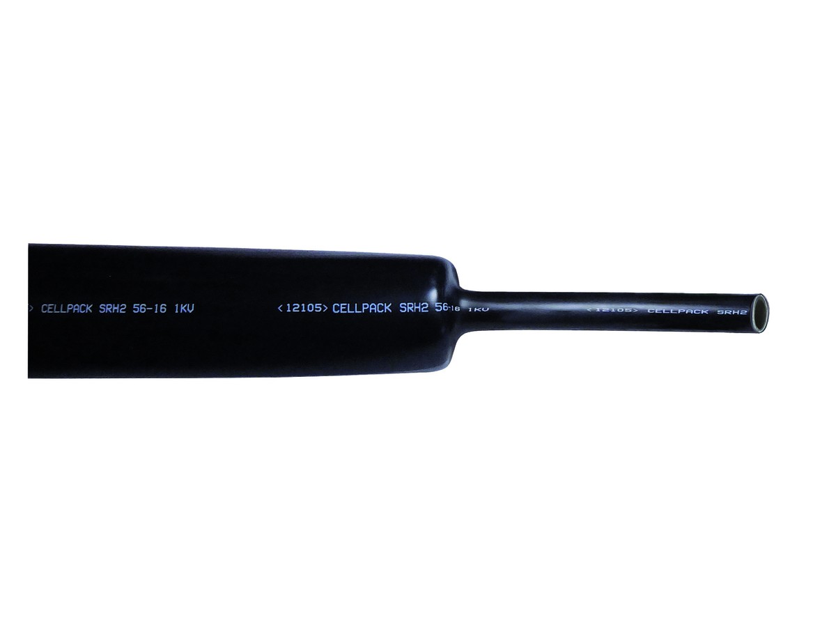 CP Warmschrumpfschlauch mittelwandig mit Kleber SRH2 12-3 schwarz, 1000 mm