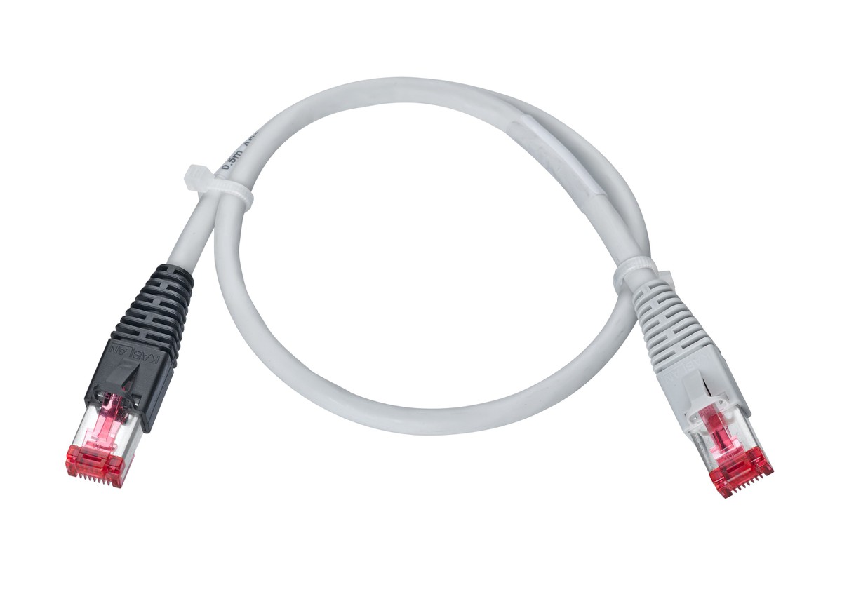 AK-fn VBS Typ 17+ Kat.6 hf gr/gr/sz 6.0m Kabel: freenet grau / Stecker Hirose TM-21 Seite 1: grau Schirm offen Seite 2: schwarz Schirm geschlossen