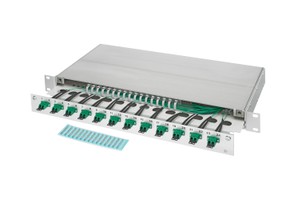 LWL 19" KEV 1HE ausz. 4xLC/APC Dupl. 9/125 komp.