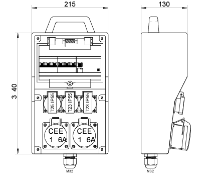 Distributeur de courant en caoutchouc dur DISTRO 215-6336