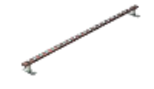 Rail de mise à la terre 500mm 20 x M6, pour montage isolé