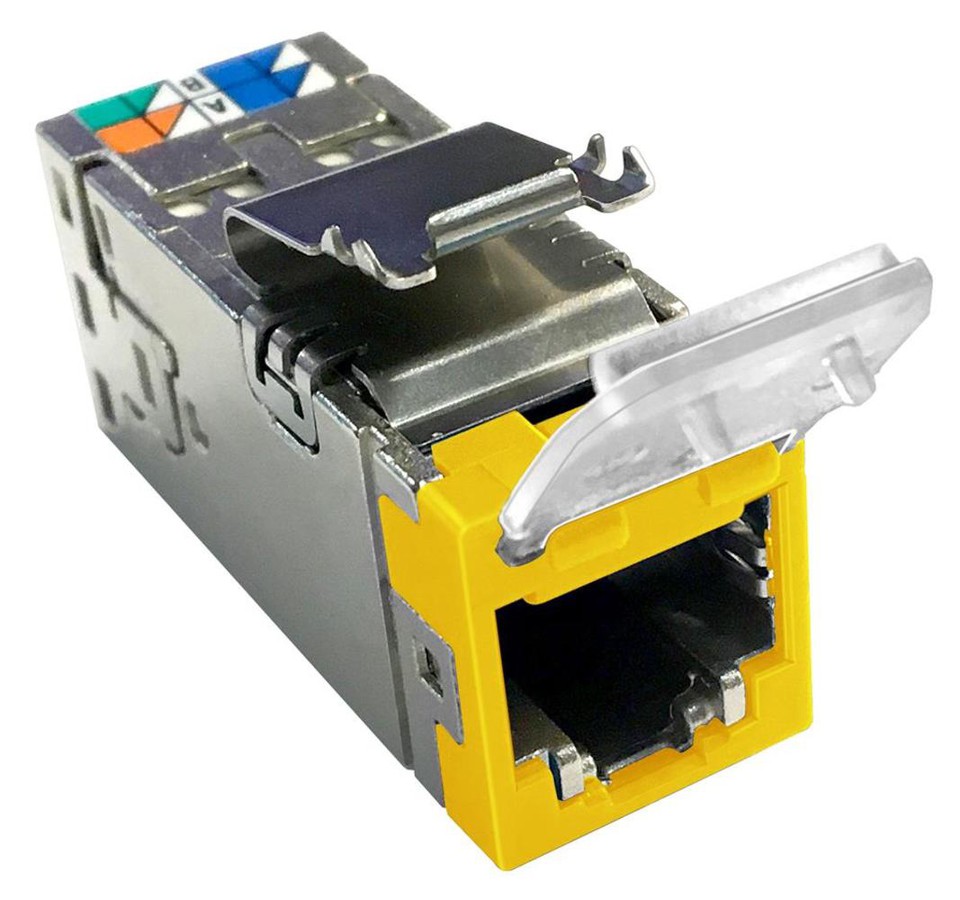 AMP-TWIST RJ45 SLX Kat. 6A S ge Mit Staubschutzklappe Aufnahme Keystone Codierfarbe gelb
