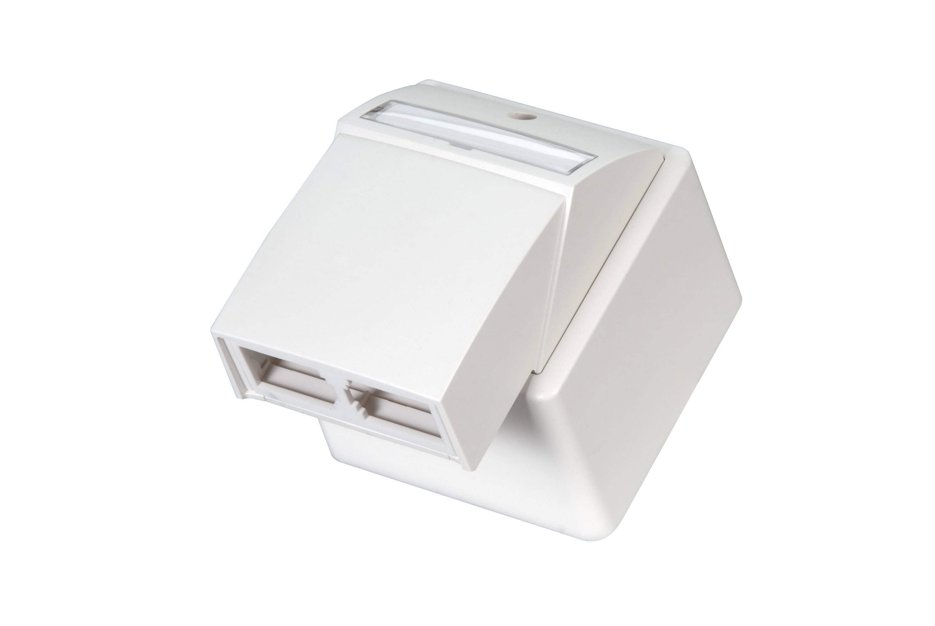 unilan AP Dose Edizio Flachauslasshaube 2x MS/MU/PS 1/8 ws *Auslaufartikel*