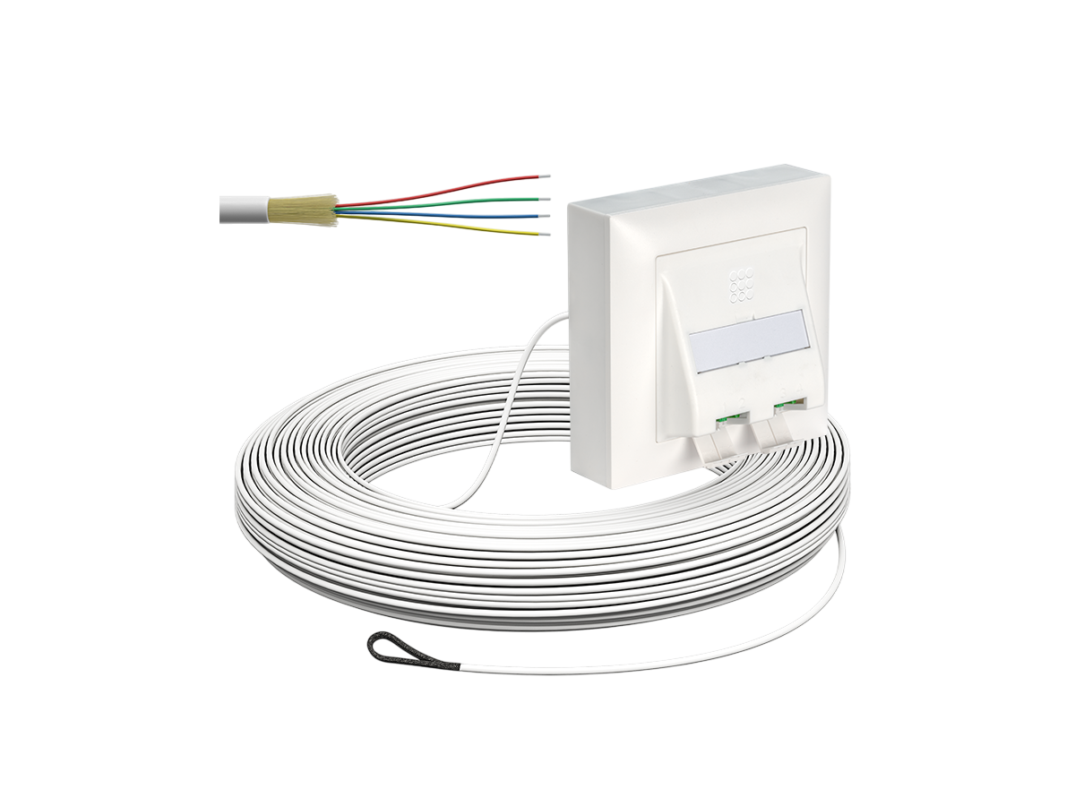 FTTH OTO AP AGRO 4xLC/APC 2xLC/APC DX G652.A2 2.3mm LSZH weiss B2ca 30m