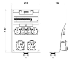 Distributeur de courant en caoutchouc dur DISTRO 260-6557